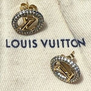 Louis Vuitton Gold and Silver Crystal Earrings
